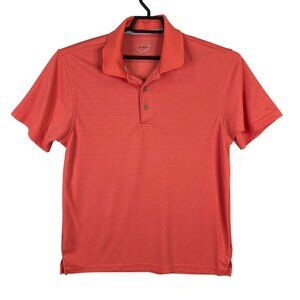 Mens Grand Slam Slim Fit Orange Polo Shirt Short Sleeve 100% Polyester Size L